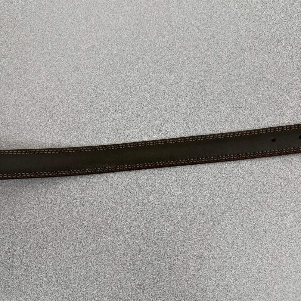Vera Pelle Belt Mens 130cm Dark Brown Leather Made in Italy Classic